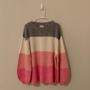 Pink Lily Colorblock Striped Sweater S